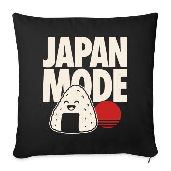 Onigiri de mode Kawaii au Japon - Housse de coussin décorative 45 x 45 cm - noir - Devant