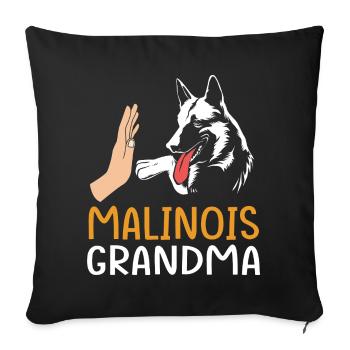 Belgian Malinois - Sofa pillowcase 17,3'' x 17,3'' (45 x 45 cm) - black - Front