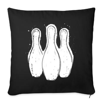 Quilles de bowling - Housse de coussin décorative 45 x 45 cm - noir - Devant