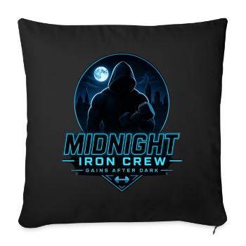 Midnight Iron Crew Gains After Dark Gym Training - Sofa pillowcase 17,3'' x 17,3'' (45 x 45 cm) - black - Front