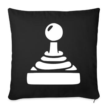 Joystick Gamer Gaming Rétro - Housse de coussin décorative 45 x 45 cm - noir - Devant