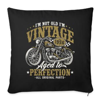 1956 Vintage Motorcycle Birthday Vintage Gift - Sofa pillowcase 17,3'' x 17,3'' (45 x 45 cm) - black - Front