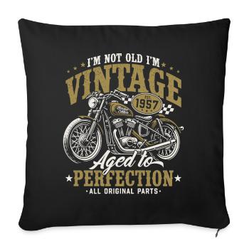 1957 Jahrgang Vintage Motorrad Geburtstag Geschenk - Sofakissenbezug 45 x 45 cm - Schwarz - Vorne