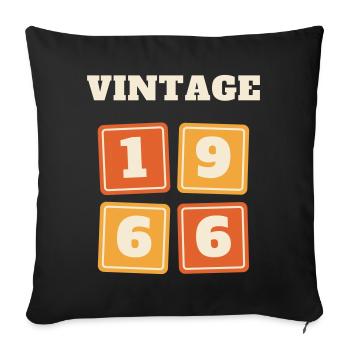Cadeau vintage pour le 60e anniversaire de 1966 - Housse de coussin décorative 45 x 45 cm - noir - Devant