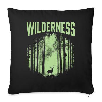 Randonnée - Aventure en plein air - Zone sauvage - Housse de coussin décorative 45 x 45 cm - noir - Devant