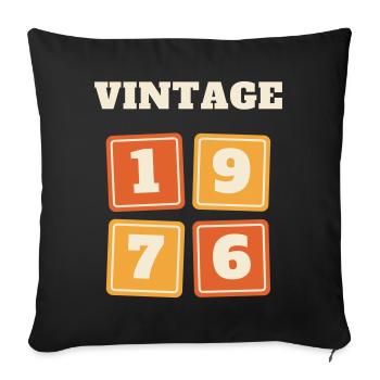 Vintage 1976 Retro Jahrgang 50. Geburtstag Geschen - Sofakissenbezug 45 x 45 cm - Schwarz - Vorne