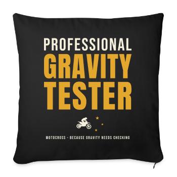 Professional Gravity Tester Motocross - Sofa pillowcase 17,3'' x 17,3'' (45 x 45 cm) - black - Front