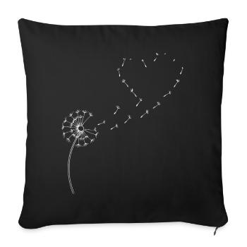 Pissenlit - Housse de coussin décorative 45 x 45 cm - noir - Devant