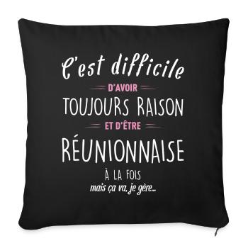 C Est Difficile D Avoir Toujours Raison Et D Et... - Housse de coussin décorative 45 x 45 cm - noir - Devant