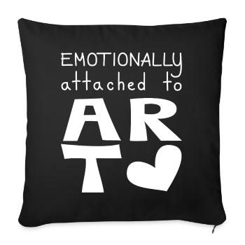 Emotional an Kunst gebunden, weiß - Sofakissenbezug 45 x 45 cm - Schwarz - Vorne