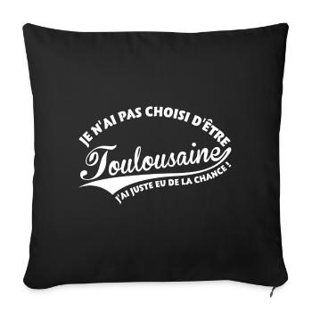 Toulousaine Chanceuse - Housse de coussin décorative 45 x 45 cm - noir - Devant