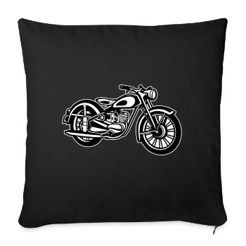 Motorcycle / Classic Motorcycle 04_black white - Sofa pillowcase 17,3'' x 17,3'' (45 x 45 cm) - black - Front