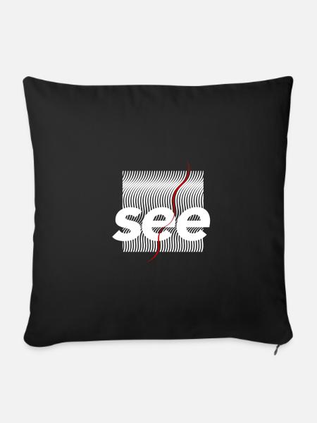 sehen - Sofakissenbezug 45 x 45 cm - Schwarz