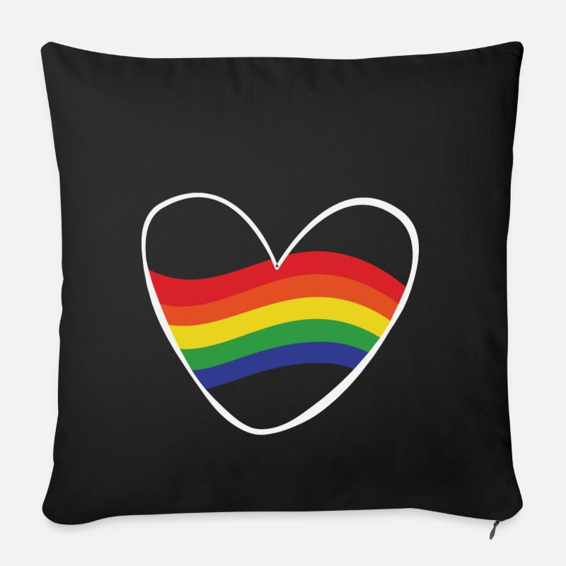Rainbow heart | Gift Idea | LGBT - Sofa pillowcase 17,3'' x 17,3'' (45 x 45 cm) - black