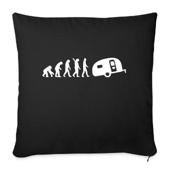 Evolution du camping - Housse de coussin décorative 45 x 45 cm - noir - Devant