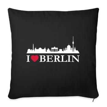 J'aime Berlin - Housse de coussin décorative 45 x 45 cm - noir - Devant