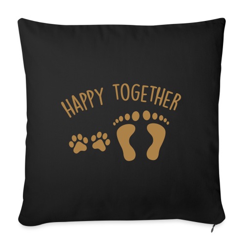 happy together dog - Housse de coussin décorative 45 x 45 cm