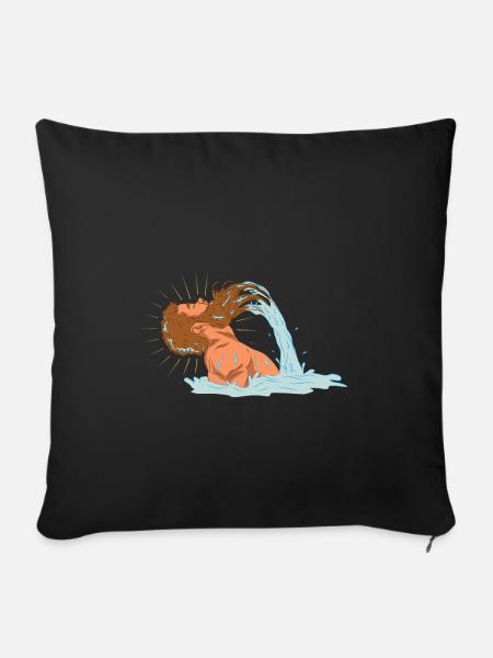 Bart Welle - lustiges Geschenk für Männer mit Bart - Sofakissenbezug 45 x 45 cm - Schwarz