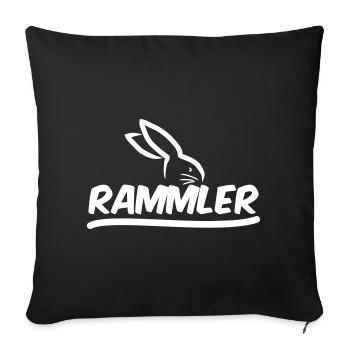 Osterhase Ostern Rammler Hase Anmache Hasen Motiv - Sofakissenbezug 45 x 45 cm - Schwarz - Vorne