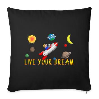 vivez votre rêve - Housse de coussin décorative 45 x 45 cm - noir - Devant