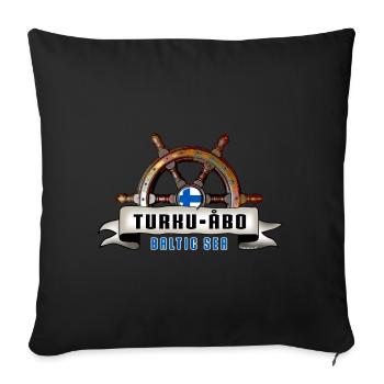 Turku Finlande - Textiles marins et cadeaux. - Housse de coussin décorative 45 x 45 cm - noir - Devant