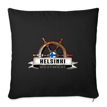 Helsinki Ruori - Marine textiles and gifts - Sofa pillowcase 17,3'' x 17,3'' (45 x 45 cm) - black - Front