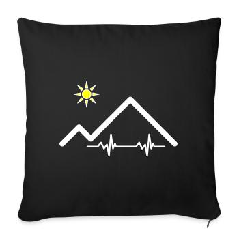 Pulse of the mountains - Sofa pillowcase 17,3'' x 17,3'' (45 x 45 cm) - black - Front