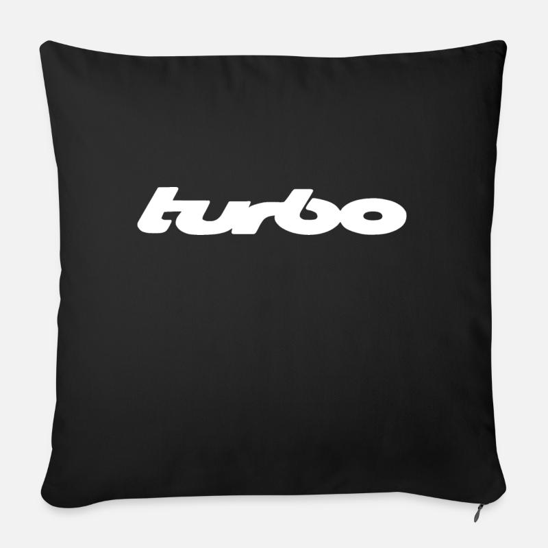 Turbo Schriftzug (Weiß) - Sofakissenbezug 45 x 45 cm - Schwarz