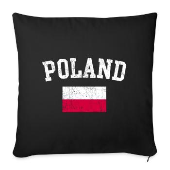 Poland Flag Arch Typography - Sofa pillowcase 17,3'' x 17,3'' (45 x 45 cm) - black - Front