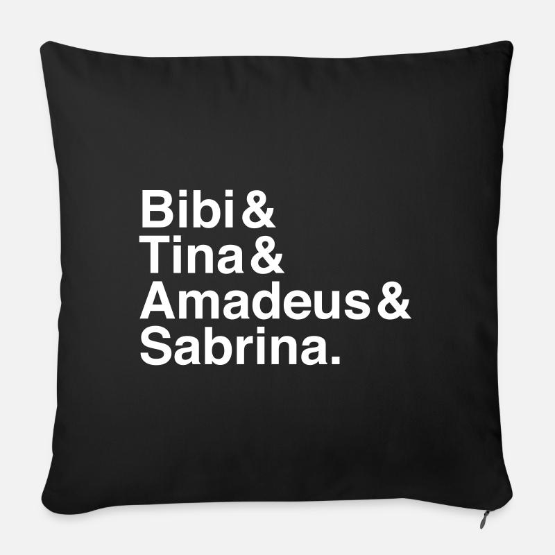 Bibi & Tina & Amadeus & Sabrina Typographie weiß - Sofakissenbezug 45 x 45 cm - Schwarz