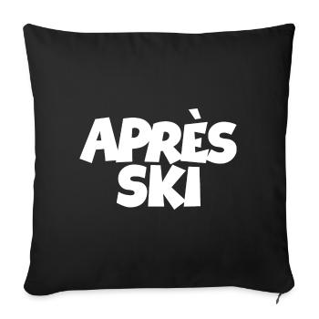 Après-Ski Wintersport - Sofakissenbezug 45 x 45 cm - Schwarz - Vorne