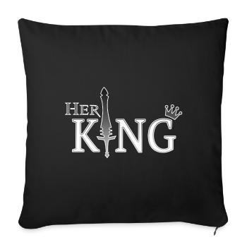 Her King His Queen (part1) Partnerlook love Krone - Housse de coussin décorative 45 x 45 cm - noir - Devant