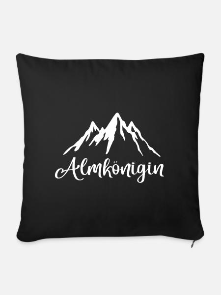 Alm Österreich Schweiz Berge Skiurlaub Ski Wandern - Sofakissenbezug 45 x 45 cm - Schwarz