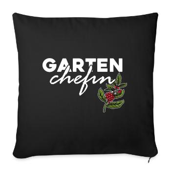 Garten Chefin - Sofakissenbezug 45 x 45 cm - Schwarz - Vorne