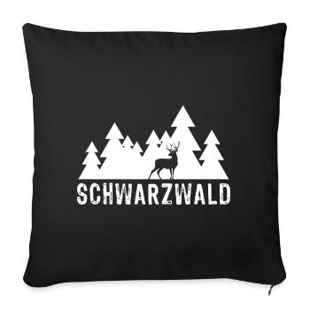 Schwarzwald Hirsch - Sofakissenbezug 45 x 45 cm - Schwarz - Vorne