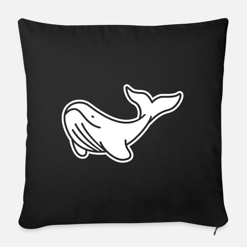 Majestätischer Wal – Ozean & Tierschutz Design - Sofakissenbezug 45 x 45 cm - Schwarz