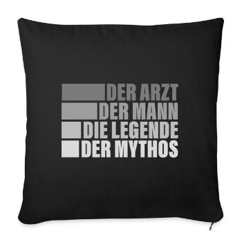 The Doctor The Man The Legend of Myth - Sofa pillowcase 17,3'' x 17,3'' (45 x 45 cm) - black - Front