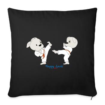 Happy Louis - KARATE DUO - Sofa pillowcase 17,3'' x 17,3'' (45 x 45 cm) - black - Front