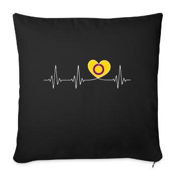 Intersexualität Herzschlag Intersex Pride Month - Sofakissenbezug 45 x 45 cm - Schwarz - Vorne
