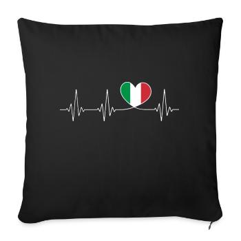 Herz Italien Heimatliebe stolzer Italiener Flagge - Sofakissenbezug 45 x 45 cm - Schwarz - Vorne