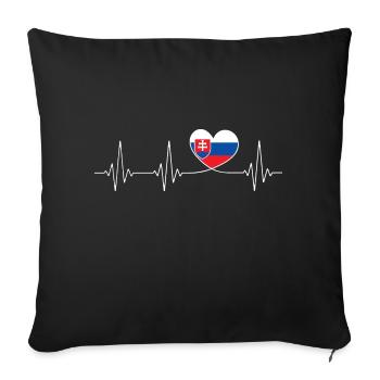 Herz Slowakei Heimatliebe stolze Slowakisch Flagge - Sofakissenbezug 45 x 45 cm - Schwarz - Vorne
