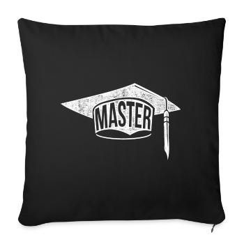 Master Degree Gift Saying Master Hat - Sofa pillowcase 17,3'' x 17,3'' (45 x 45 cm) - black - Front