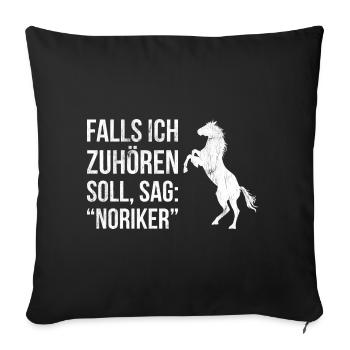 Falls Zuhören Sag Noriker Pferde Reiter Noriker - Sofakissenbezug 45 x 45 cm - Schwarz - Vorne