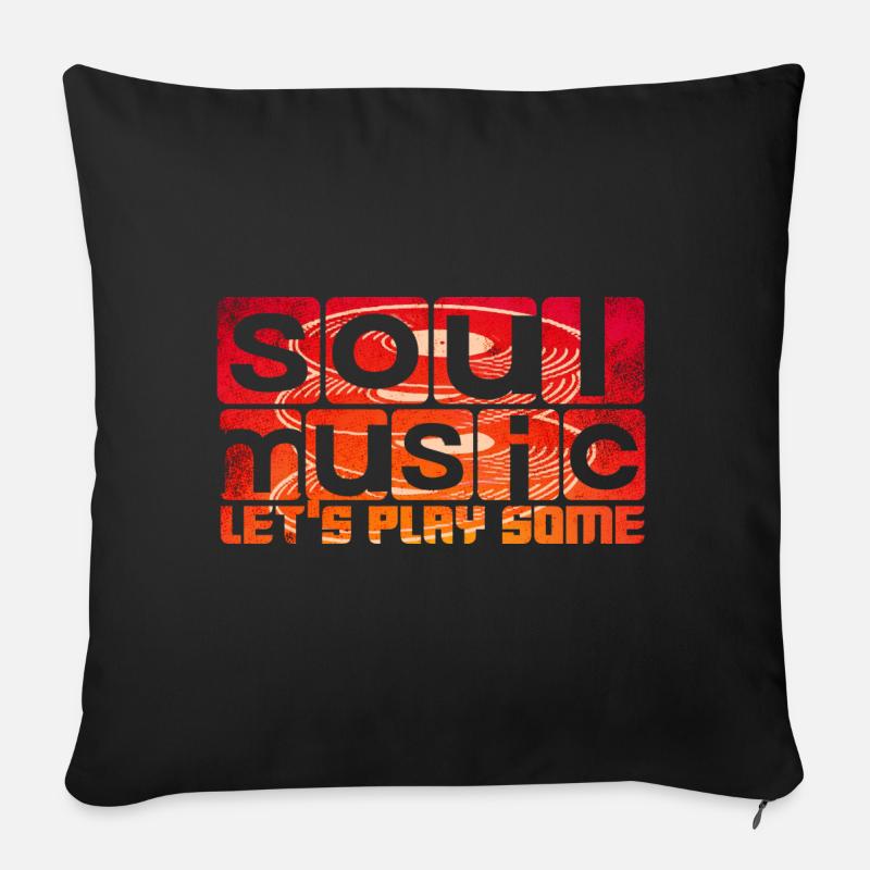 Musique Soul - Housse de coussin décorative 45 x 45 cm - noir