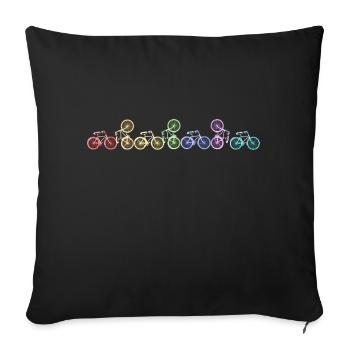 rainbow bike - Sofa pillowcase 17,3'' x 17,3'' (45 x 45 cm) - black - Front