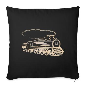 Locomotive Train Railway Railway Steam Locomotive - Sofa pillowcase 17,3'' x 17,3'' (45 x 45 cm) - black - Front