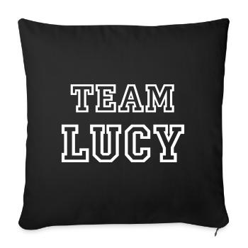 TEAM LUCY Nom du chien TeamTricot - Housse de coussin décorative 45 x 45 cm - noir - Devant