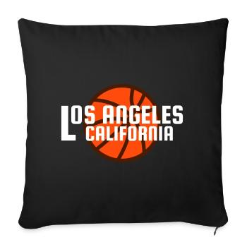 Los Angeles, California, basketball in the background - Sofa pillowcase 17,3'' x 17,3'' (45 x 45 cm) - black - Front
