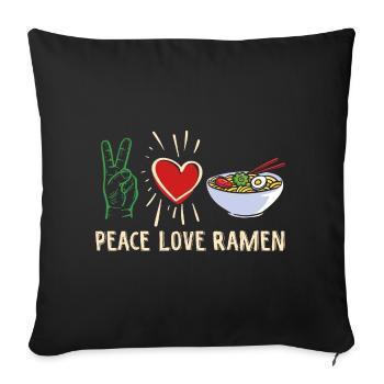 Lustige Ramen Lebensmittel Nudeln Japanisch Anime - Sofakissenbezug 45 x 45 cm - Schwarz - Vorne
