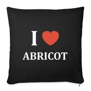 i love Abricot - Housse de coussin décorative 45 x 45 cm - noir - Devant
